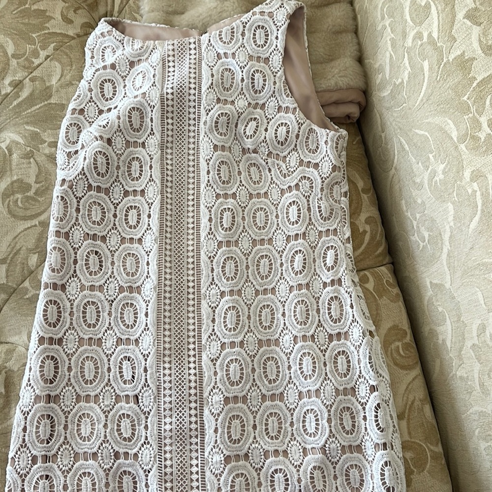 Tan and white dress